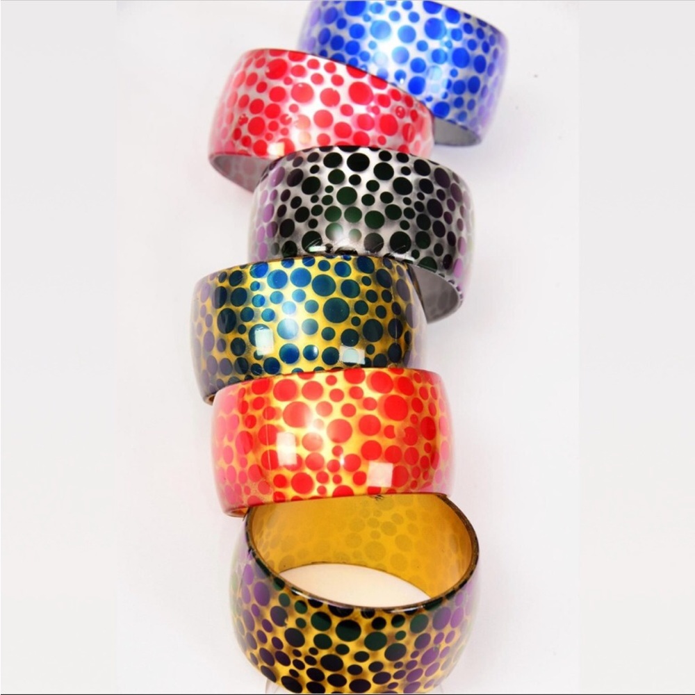 Acrylic polka dot bangle